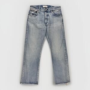 Moussy Vintage Womens Jeans 29 Japanese Selvedge Denim High Raw Split Hem